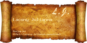 Lacsny Julianna névjegykártya